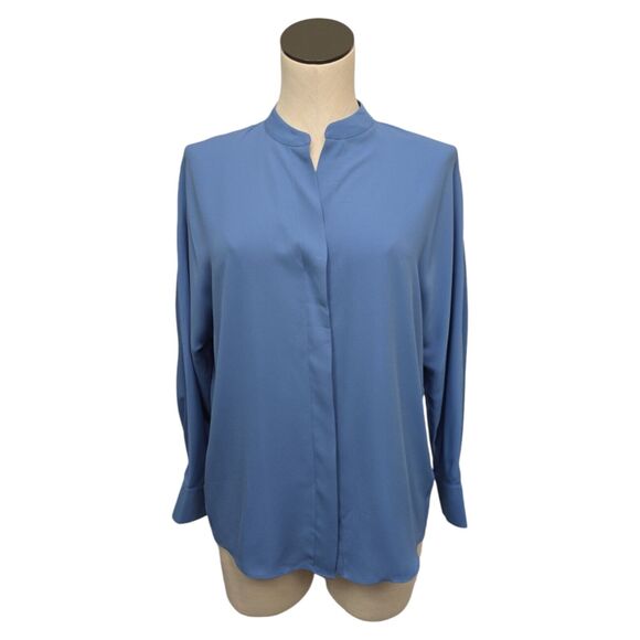 NWT Vince Split Neck Top Light Aria Womens Size XS Button‎ Down Career Office - Picture 1 of 11